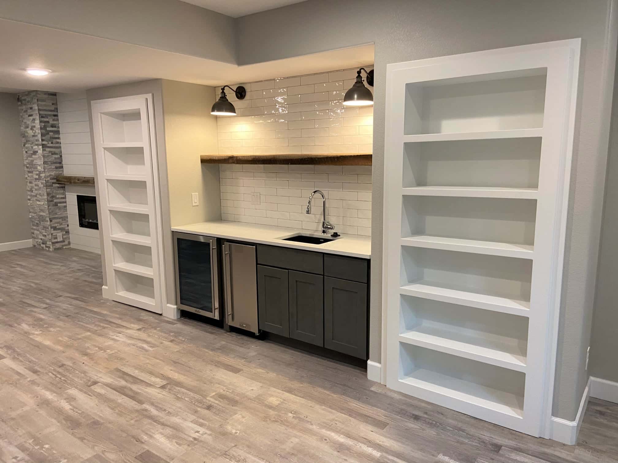 basement remodel with bar in Arvada