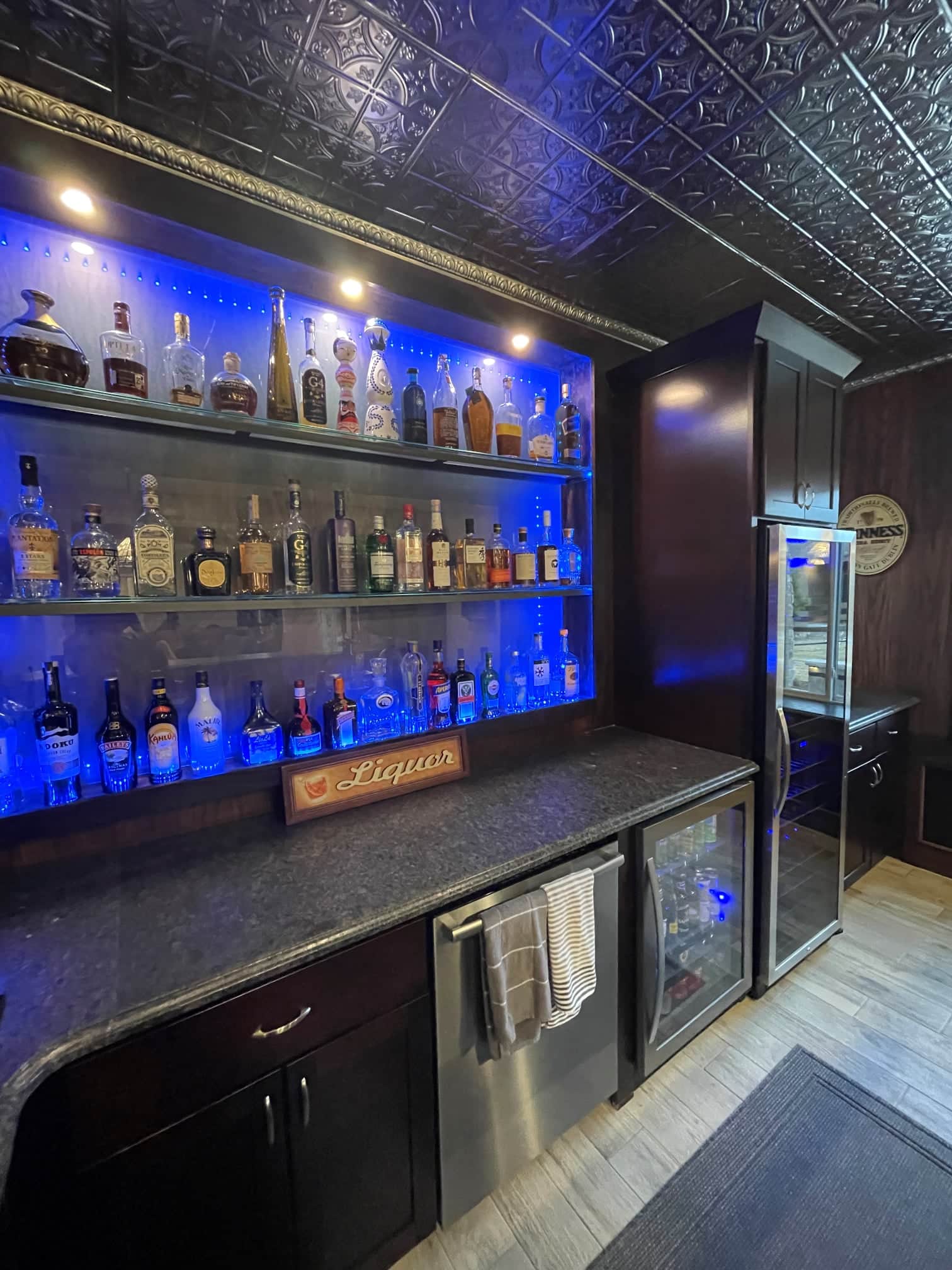 basement remodel with bar, Denver