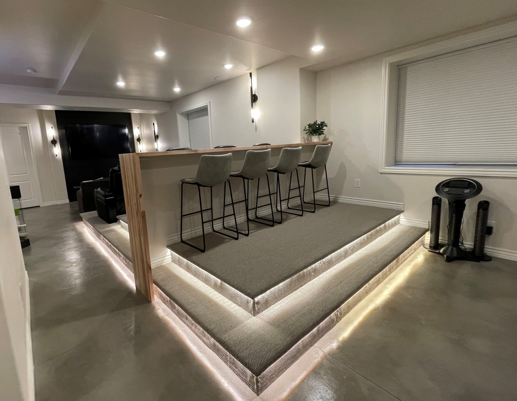finishing basement with a theatre