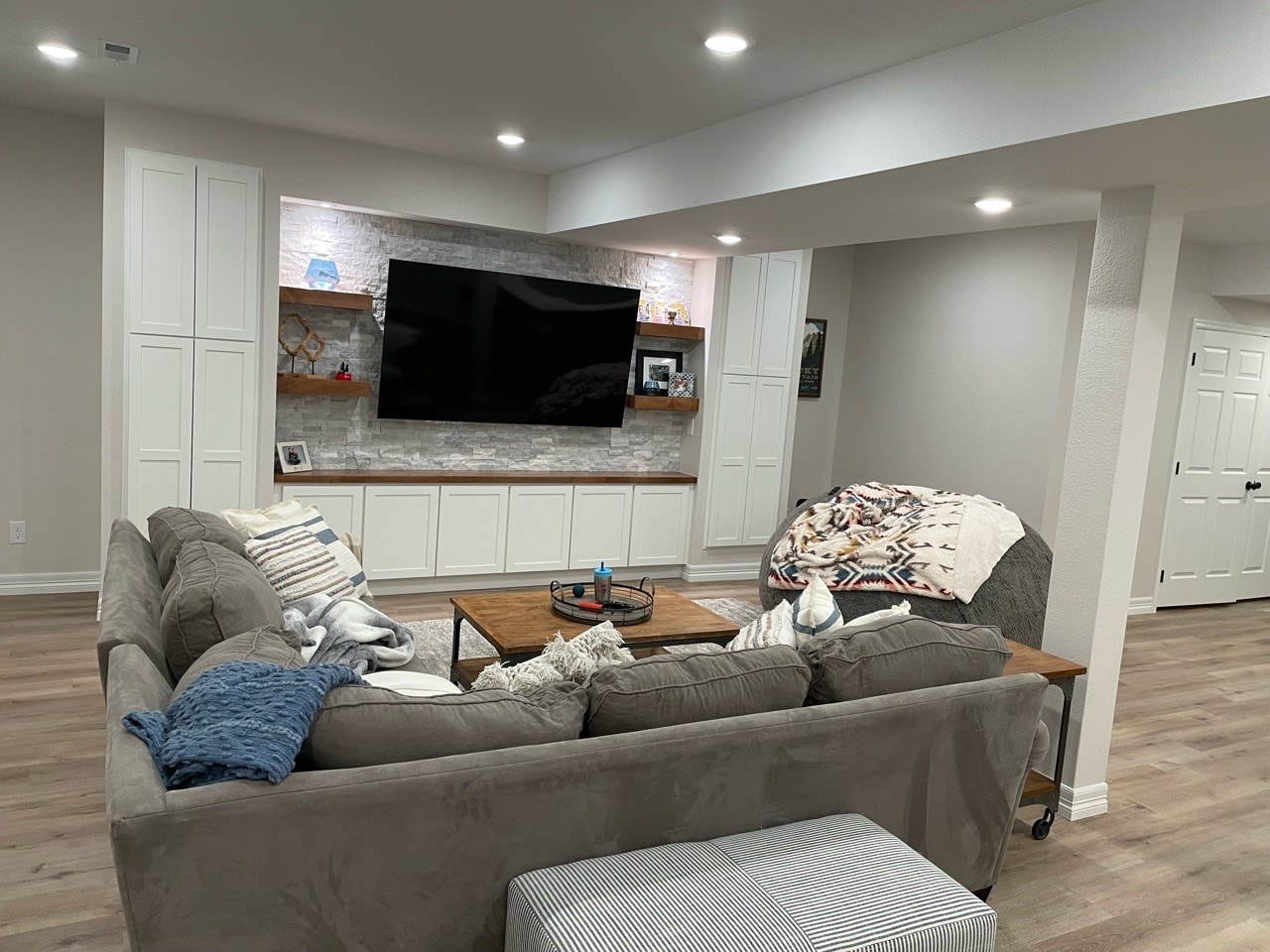 finished basement living room