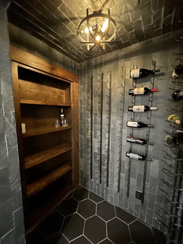Finishing basement wine room Broomfield